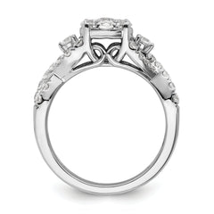 14K White Gold Lab Grown Diamond VS/SI+ G+ Cluster Ring