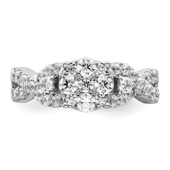 14K White Gold Lab Grown Diamond VS/SI+ G+ Cluster Ring