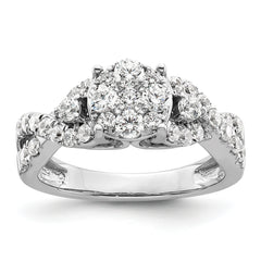 14K White Gold Lab Grown Diamond VS/SI+ G+ Cluster Ring