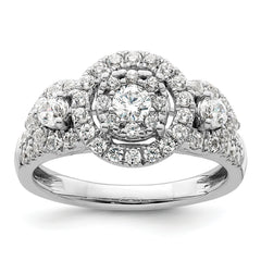 14k White Gold 1 carat Lab Grown Diamond VS/SI+ G+ Complete Cluster Engagement Ring
