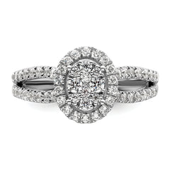 14K White Gold Lab Grown Diamond VS/SI+ G+ Cluster Ring