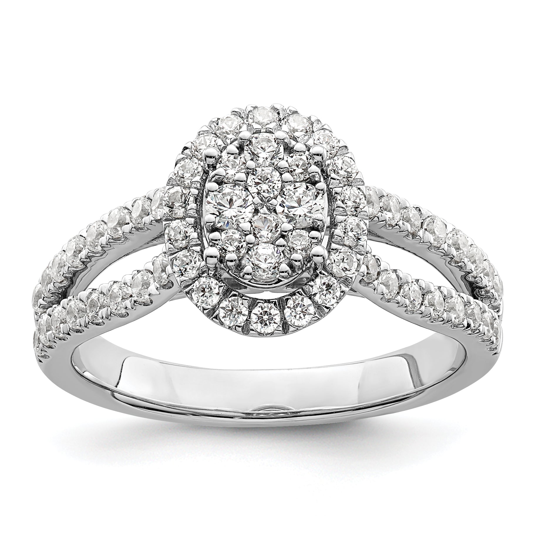 14K White Gold Lab Grown Diamond VS/SI+ G+ Cluster Ring
