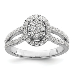 14K White Gold Lab Grown Diamond VS/SI+ G+ Cluster Ring