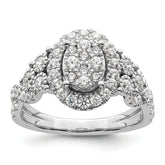14k White Gold 1 carat Lab Grown Diamond VS/SI+ G+ Complete Cluster Engagement Ring