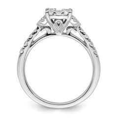 14k White Gold 3/4 carat Lab Grown Diamond VS/SI+ G+ Complete Cluster Engagement Ring