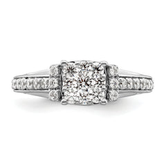 14k White Gold 3/4 carat Lab Grown Diamond VS/SI+ G+ Complete Cluster Engagement Ring