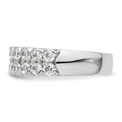 14k White Gold 1 1/2 carat Lab Grown Diamond VS/SI+ G+ Complete Double Row Fashion Band