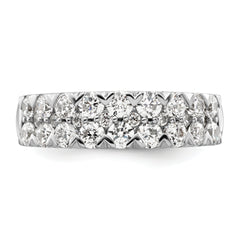 14k White Gold 1 1/2 carat Lab Grown Diamond VS/SI+ G+ Complete Double Row Fashion Band