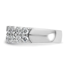 14k White Gold 2 carat Lab Grown Diamond VS/SI+ G+ Complete Double Row Fashion Band