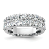 14k White Gold 2 carat Lab Grown Diamond VS/SI+ G+ Complete Double Row Fashion Band