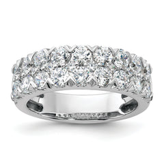14k White Gold 2 carat Lab Grown Diamond VS/SI+ G+ Complete Double Row Fashion Band