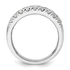 14k White Gold 1 1/2 carat Lab Grown Diamond VS/SI+ G+ Complete Triple Row Fashion Band