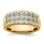 Lab-Grown Diamond Triple Row Band in 14K Yellow Gold (1 1/2 ct. tw.), Size 7 - Sophia Jewelers