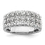 Lab-Grown Diamond Triple Row Band in 14K White Gold, 10mm (2 ct. tw.), Size 7 - Sophia Jewelers