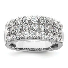 14k White Gold 2 carat Lab Grown Diamond VS/SI+ G+ Complete Triple Row Fashion Band