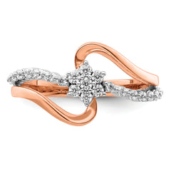 14k Two-Tone Rose and White Gold 1/3 carat Lab Grown Diamond VS/SI+ G+ Complete Fashion Ring