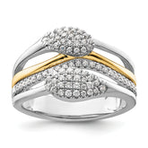 14k Two-Tone 3/8 carat Lab Grown Diamond VS/SI+ G+ Complete Fashion Ring