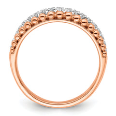 14k Two-tone Rose and White Gold 1/4 carat Lab Grown Diamond VS/SI+ G+ Complete Band