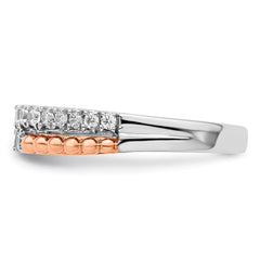 14k Two-tone Rose and White Gold 1/3 carat Lab Grown Diamond VS/SI+ G+ Complete Band