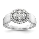 14k White Gold 1/2 carat Lab Grown Diamond VS/SI+ G+ Complete Cluster Engagement Ring