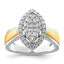 14k Two-tone 1/2 carat Lab Grown Diamond VS/SI+ G+ Complete Cluster Engagement Ring