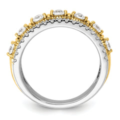 14k Two-tone 7/8 carat Lab Grown Diamond VS/SI+ G+ Complete Band