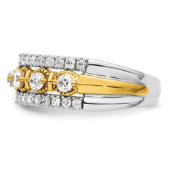 14k Two-tone 7/8 carat Lab Grown Diamond VS/SI+ G+ Complete Band