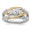 14k Two-Tone 1 1/6 carat Lab Grown Diamond VS/SI+ G+ Complete Fashion Ring