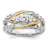 14k Two-Tone 1 1/6 carat Lab Grown Diamond VS/SI+ G+ Complete Fashion Ring