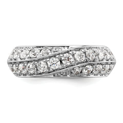 14k White Gold 1 carat Lab Grown Diamond VS/SI+ G+ Complete Band