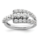 14k White Gold 1 3/8 carat Lab Grown Diamond VS/SI+ G+ Complete Fashion Ring