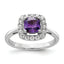 Lab-Grown Diamond Birthstone Amethyst Halo Ring in 14K White Gold (1/4 ct. tw.), Size 7 - Sophia Jewelers