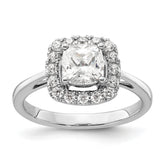 14k White Gold 1/4 carat Lab Grown Diamond VS/SI+ G+ April Birthstone White Sapphire Halo Ring