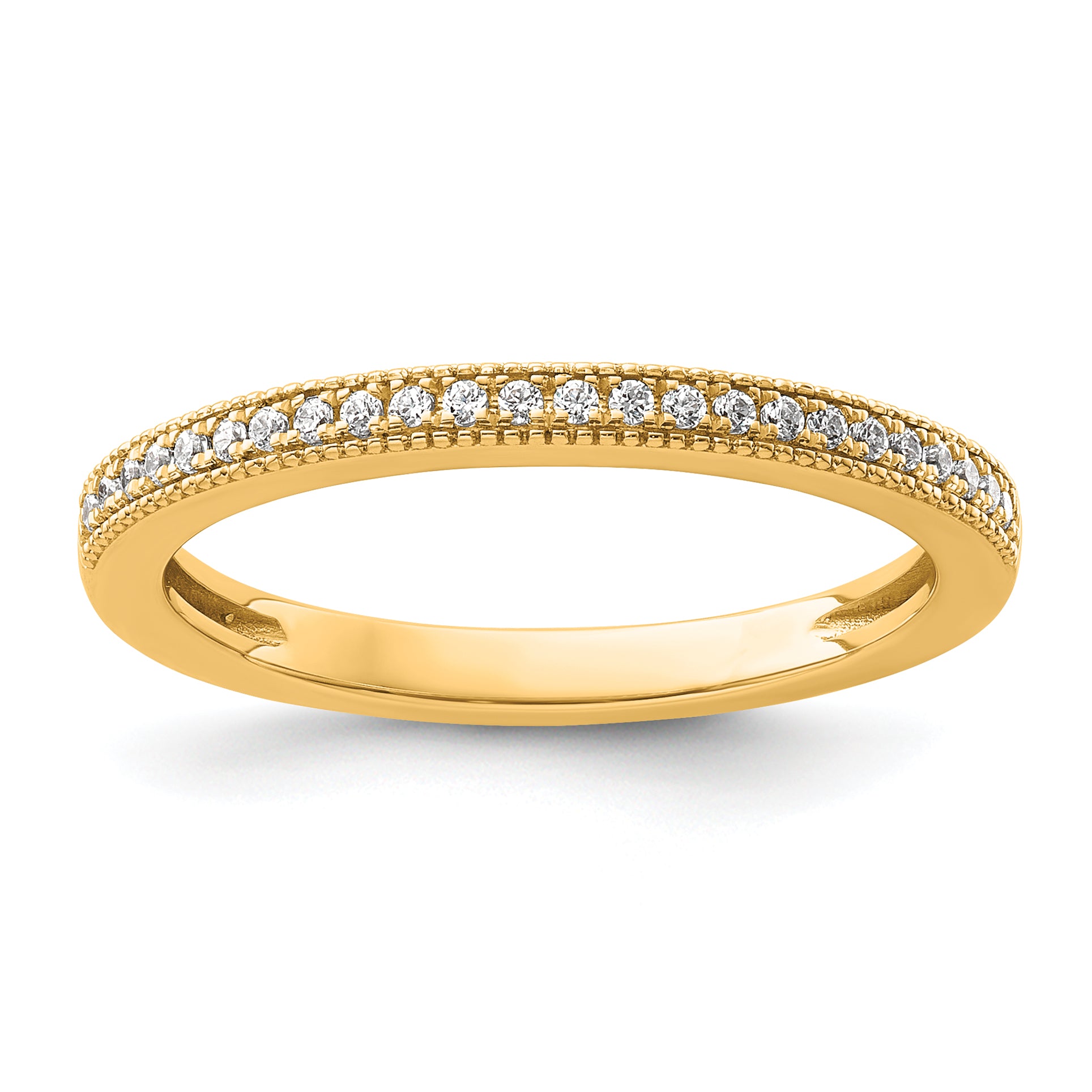 14k 1/8 carat Lab Grown Diamond VS+ F+ Complete Wedding Band