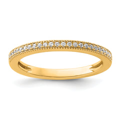 14k 1/8 carat Lab Grown Diamond VS+ F+ Complete Wedding Band