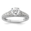 14k White Gold 1 5/8 carat Lab Grown Diamond VS/SI+ G+ Round Complete Engagement Ring