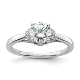 14k White Gold 1/20 carat Lab Grown Diamond VS/SI+ G+ 1 carat center Round Semi Mount Solitaire Engagement Ring