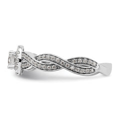 10k White Gold 3/4 carat Lab Grown Diamond VS/SI+ G+ Round Complete Fancy Halo Engagement Ring