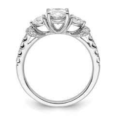 14k White Gold 3/4 carat Lab Grown Diamond VS/SI+ G+ 1 carat Center Oval Semi Mount Engagement Ring