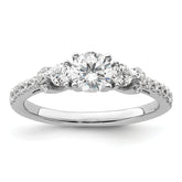 14k White Gold 3/8 carat Lab Grown Diamond VS/SI+ G+ 1/2 carat Center Semi Mount Engagement Ring