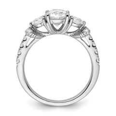 14k White Gold 3/4 carat Lab Grown Diamond VS/SI+ G+ 1 carat Center Semi Mount Engagement Ring