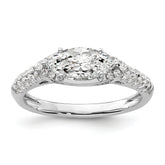 14k White Gold 1/3 carat Lab Grown Diamond VS/SI+ G+ 1 carat Center East-West Marquise Semi Mount Engagement Ring