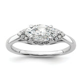 14k White Gold 1/20 carat Lab Grown Diamond VS/SI+ G+ 1 carat Center East-West Marquise Semi Mount Engagement Ring