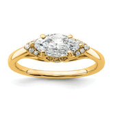 14k 1/20 carat Lab Grown Diamond VS/SI+ G+ 1 carat Center East-West Marquise Semi Mount Engagement Ring