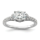 14k White Gold 1/3 carat Lab Grown Diamond VS/SI+ G+ 1 carat East-West Oval Center Semi Mount Engagement Ring