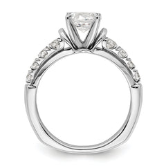 14k White Gold 1/2 carat Lab Grown Diamond VS/SI+ G+ 1 1/2 carat Center Round Semi Mount Shared Prong Engagement Ring