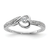 First Promise 14k White Gold 1/5 carat Lab Grown Diamond VS/SI+ G+ Complete Petite Engagement Ring