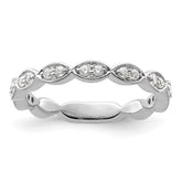 14k White Gold 1/4 carat Lab Grown Diamond VS/SI+ G+ Complete Fashion Band
