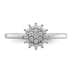 14k White Gold 1/4 carat Lab Grown Diamond VS/SI+ G+ Complete Cluster Ring