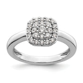 14k White Gold 3/8 carat Lab Grown Diamond VS/SI+ G+ Complete Square Halo Ring